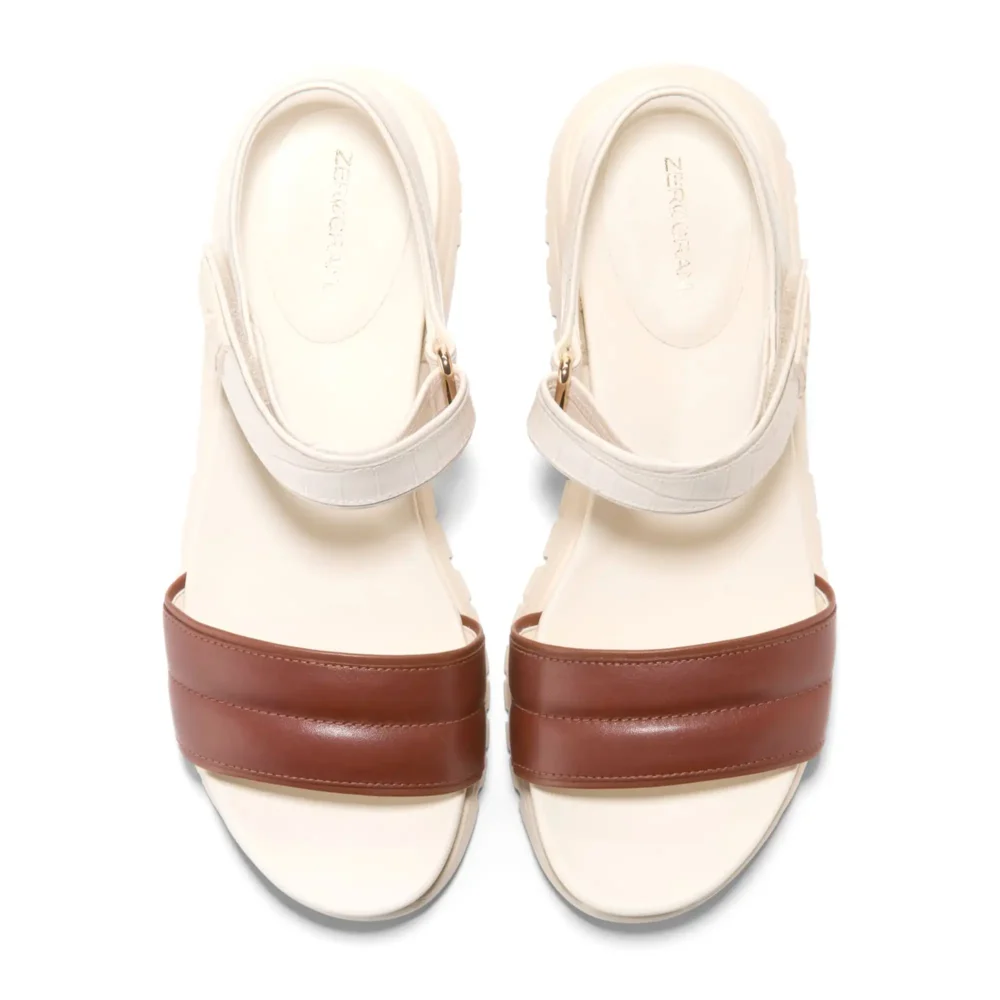 Zerogrand Ankle Strap Sandals Ch Dk Cuoio Ivory Croc Print Ivory – Image 4