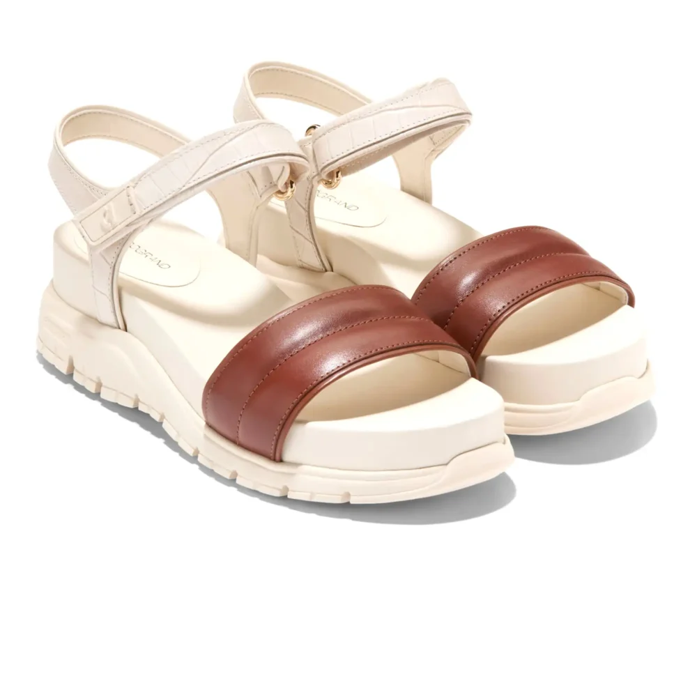 Zerogrand Ankle Strap Sandals Ch Dk Cuoio Ivory Croc Print Ivory – Image 5